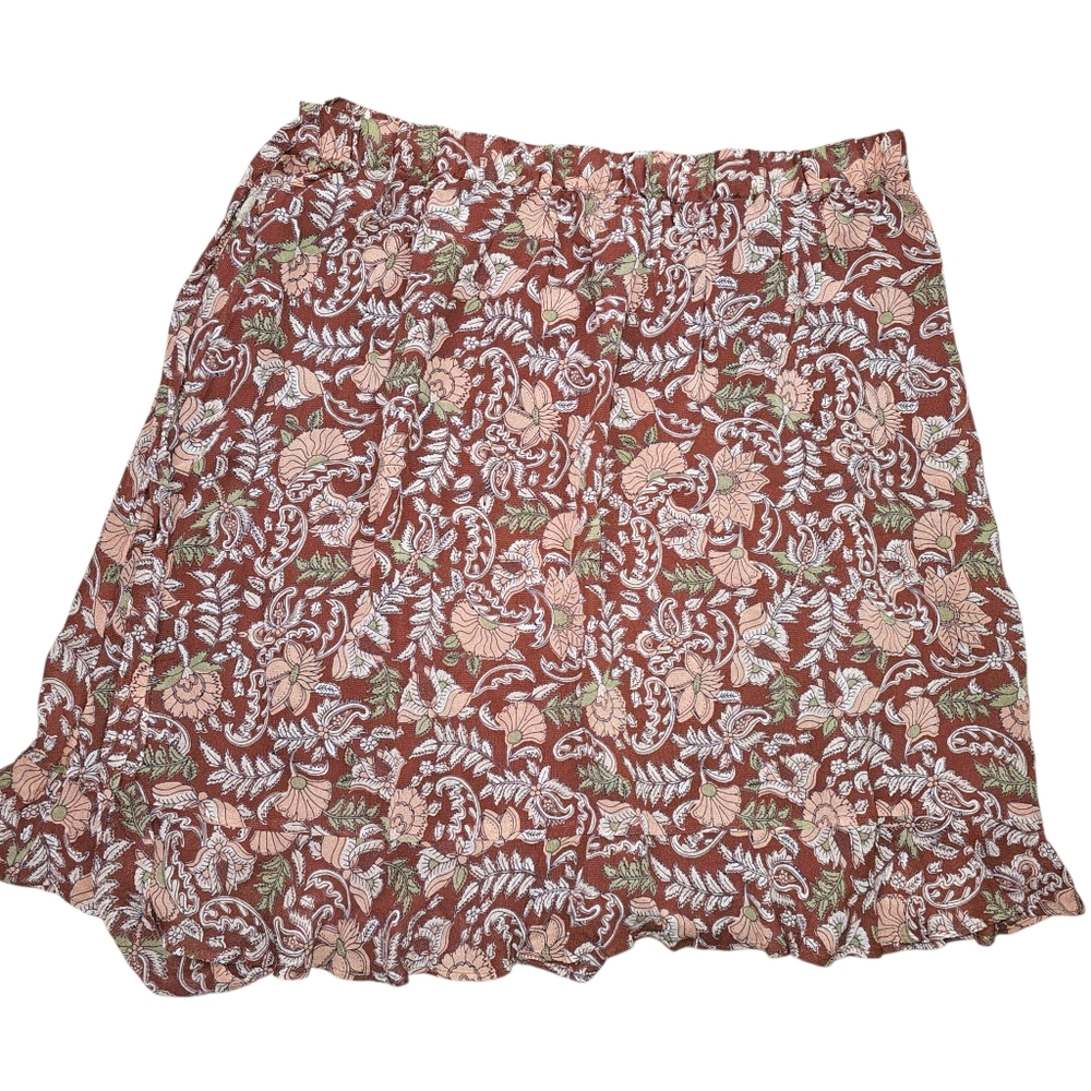 Anthropologie Luca Ruffled Wrap Mini Skirt In L NWT - Picture 6 of 9
